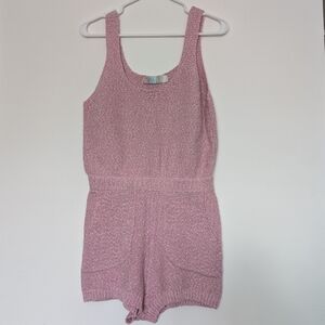 Free People Declan Pink Knit Romper
